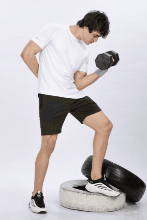 Men’s Active Sports Shorts – Breathable Polyester- Olive