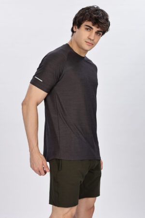 JACQUARD ANTRACITE ACTIVE  TEE