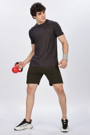 MENS JACQUARD ANTRACITE ACTIVE  TEE