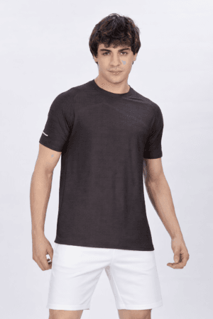 MENS JACQUARD ANTRACITE ACTIVE TEE