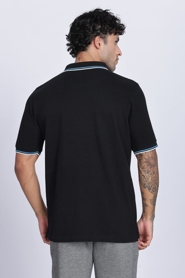 STRIPED COLLAR PLAIN POLO - Image 2