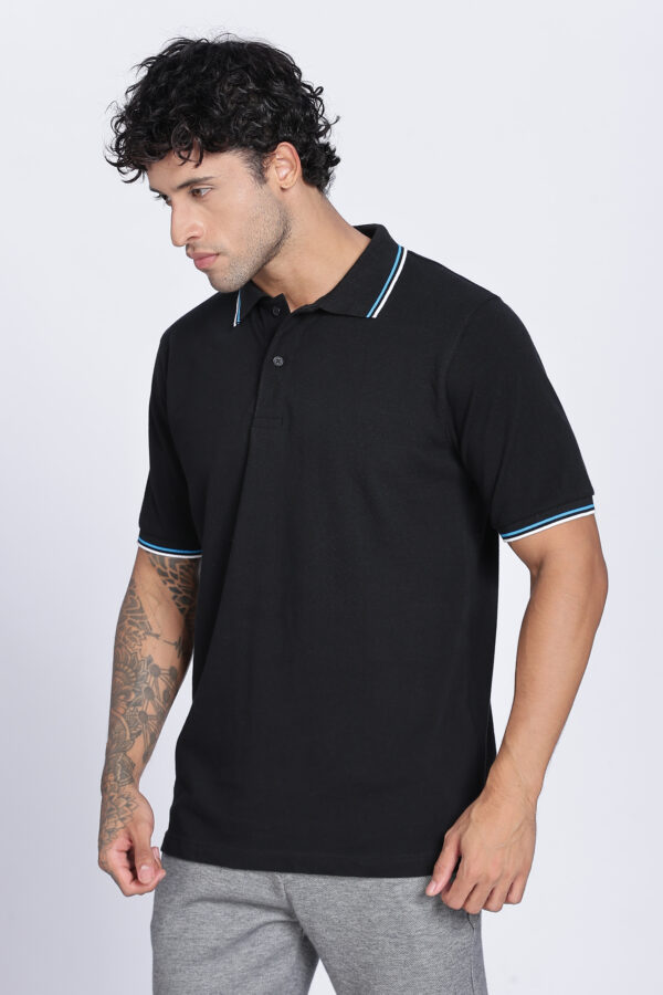 STRIPED COLLAR PLAIN POLO - Image 5