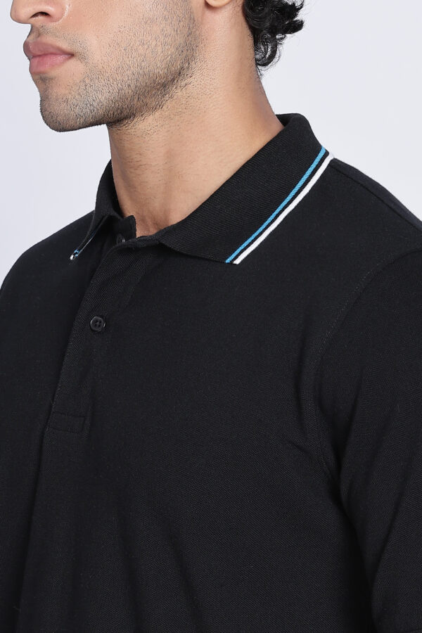STRIPED COLLAR PLAIN POLO - Image 6