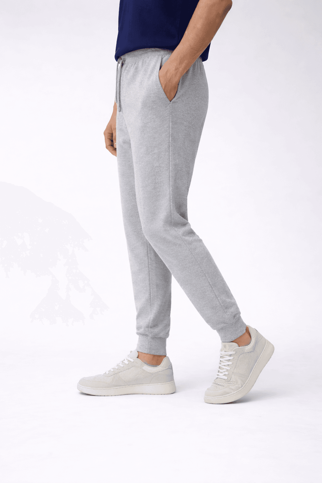 MEN'S GREY MELANGE JOGGER PANT - Image 2