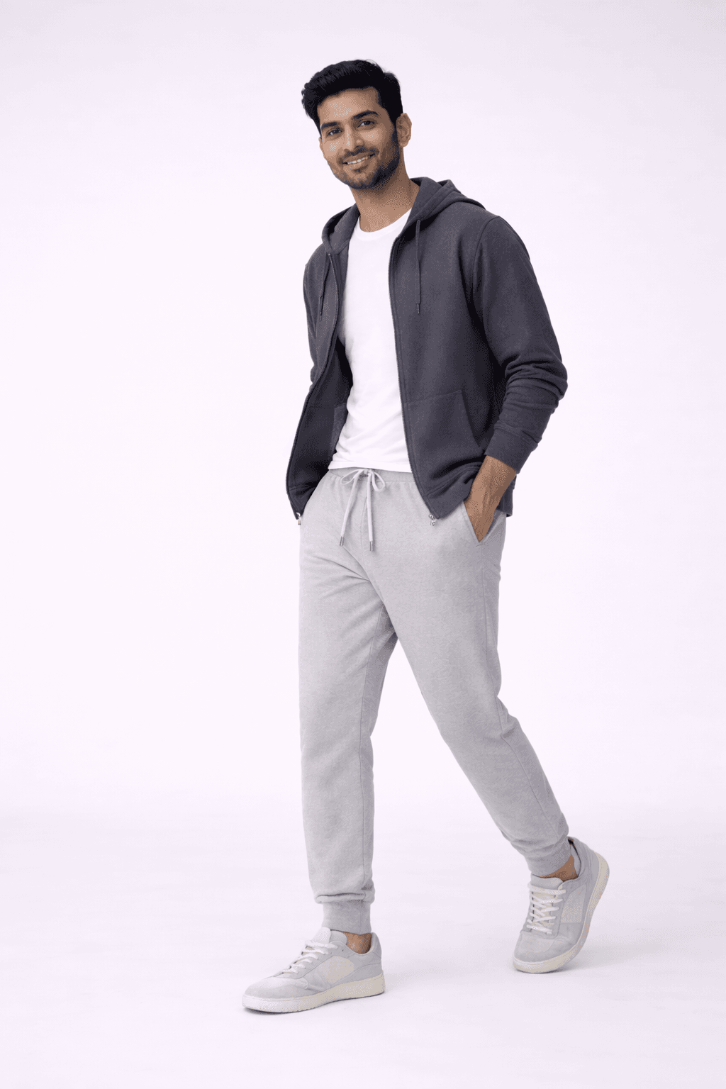 MEN'S GREY MELANGE JOGGER PANT - Image 5