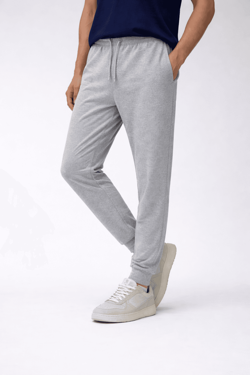 MEN'S GREY MELANGE JOGGER PANT - Image 6