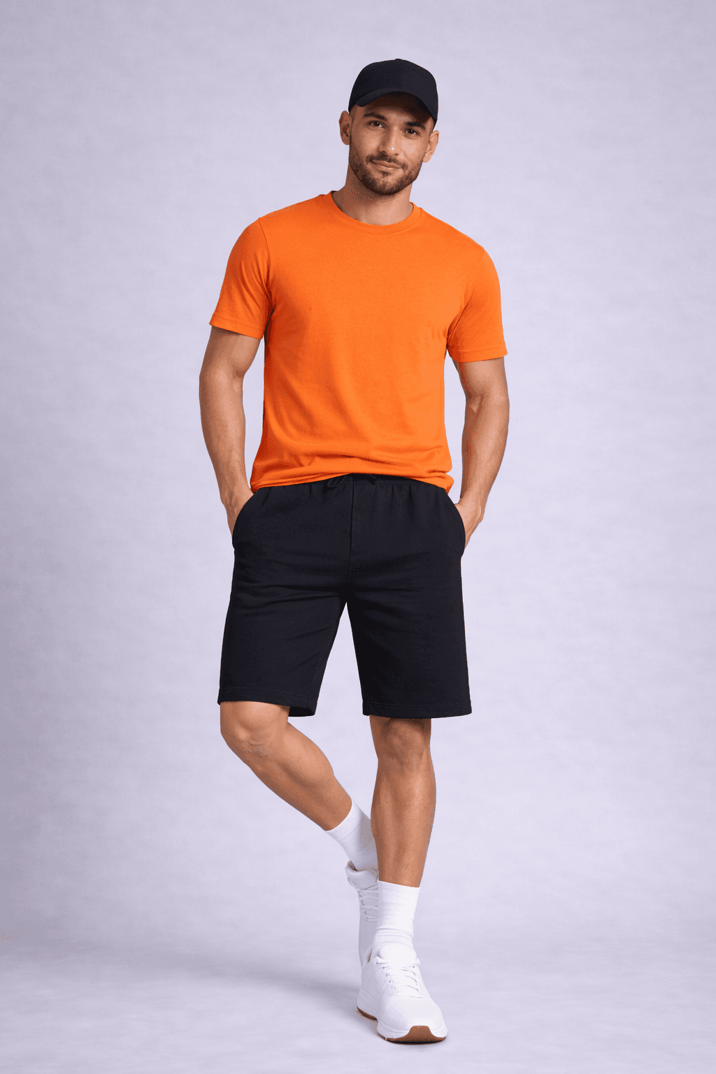 Men's black cotton shorts - Image 2
