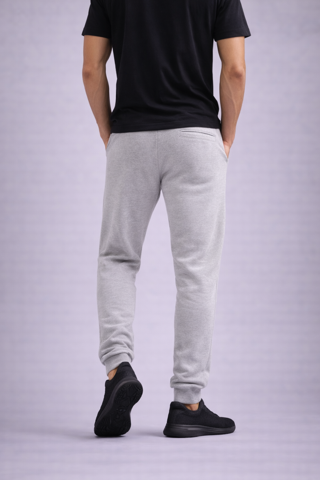 MEN'S GREY MELANGE JOGGER PANT - Image 4