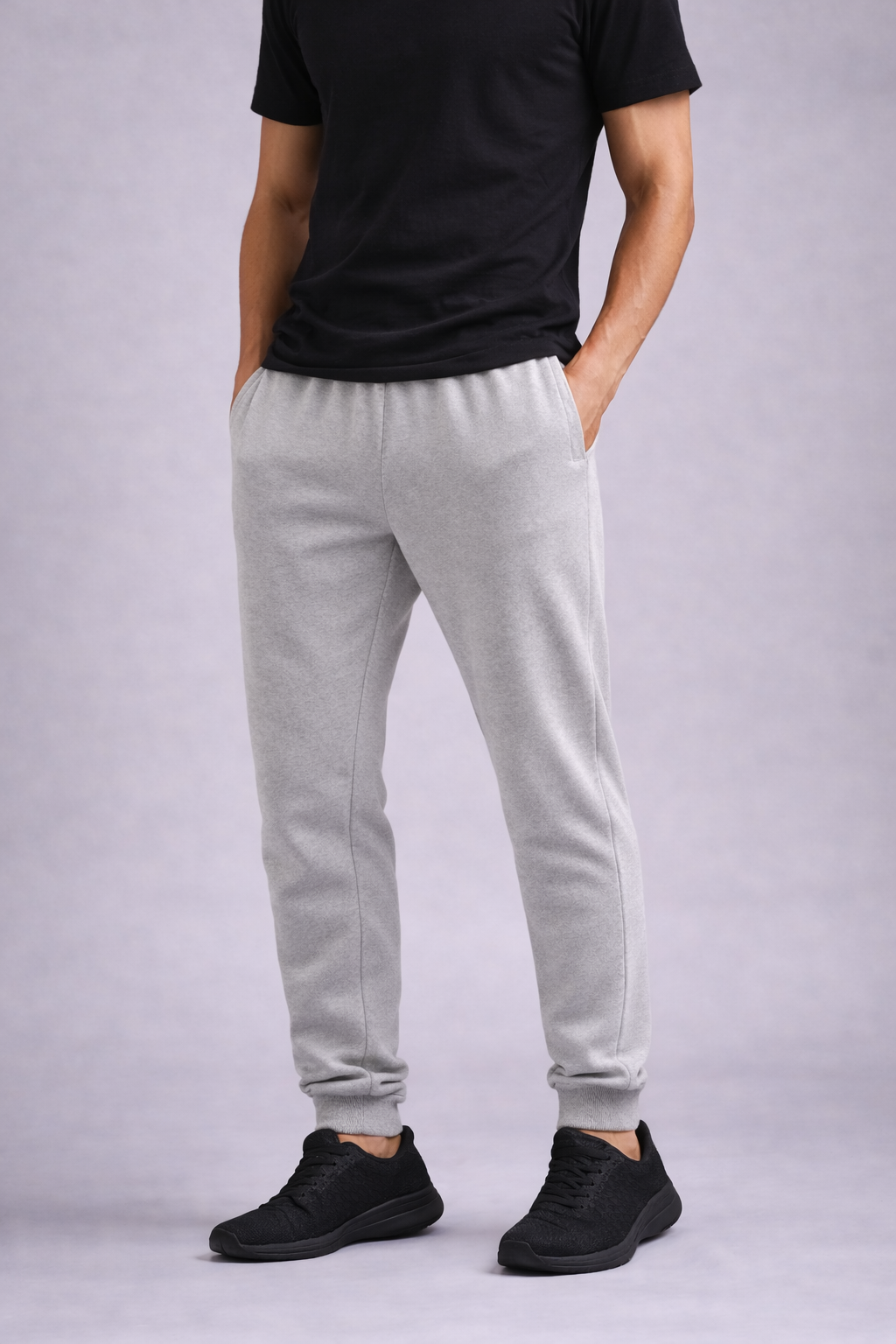 MEN'S GREY MELANGE JOGGER PANT - Image 2