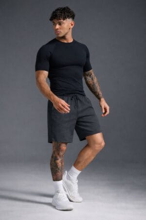 Men’s Charcoal Melange Cotton Shorts