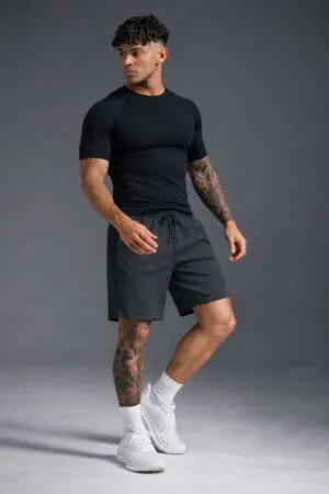 Men’s Charcoal Melange Cotton Shorts