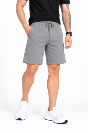 Mens Cotton shorts - Stone Grey